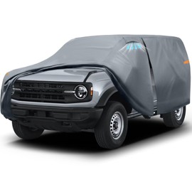 Waterproof Ford Bronco(2020-2025) Car Cover with Breathable Vents, [2025 Upgrade] Premium Covers with Cotton Liner and Zipper Door, Sun Rain Snow Dust Uv Protection.(Gift with Towel)