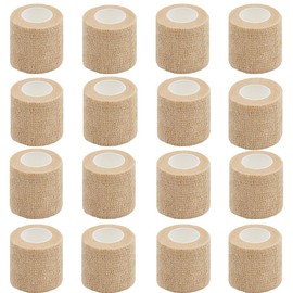 16 Pack Self Adhesive Bandage Wrap, 2" X 5 Yards Beige Elastic Cohesive Bandage Wrap for Sports, Wrist, Ankle and Vet Wrap,Grip Tape