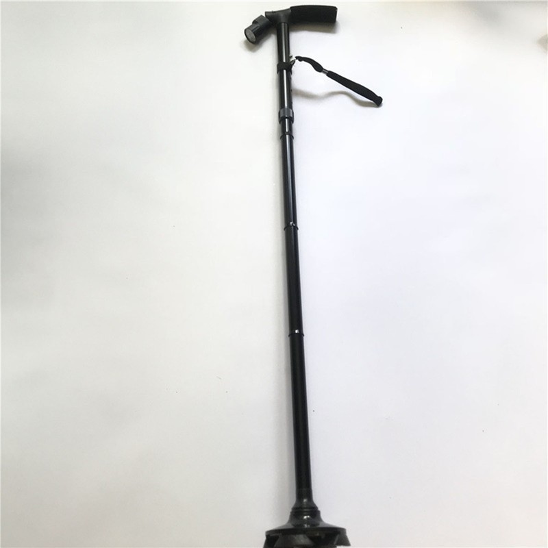 Aluminium Alloy Crutch LED Light Shock Absorption Quad Foot T