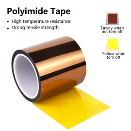BOMEI PACK Heat Resistant Tape,4 Inch x 108 ft (33m),Wide Roll Heat Tape,High Temperature Tape,Heat Vinyl Press Tape for Heat Transfer,Polyimide Tape for Protecting CPU, PCB Circuit Board
