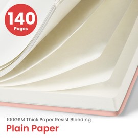 Taja Blank Spiral Journal Notebook for Women & Men, 140 Pages, Sketch Book, Plain Notebook for Drawing & Sketching, Journals for Creative Writing, A5(6"x8") - Pink