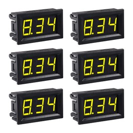 Diitao 6PCS 0.56" Digital Voltmeter Ammeter Battery Monitor DC 4.5-30V Voltage Meter Tester Two-Wire Small LED Voltmeter Display Voltage Tester for Solar Battery Electricity Monitor (Yellow)
