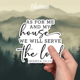 (3Pcs) As for Me and My House We Will Serve The Lord Christian Sticker Inspirational Bible Verse Joshua 24:15 Jesus Vinyl Decals for Tumbler Laptop Water Bottles Books Phone - Size 3x2.8 Inches