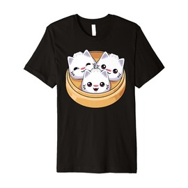 Cute Dumpling Cat Kawaii Dim Sum Cats Premium T-Shirt