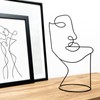COZYMONDO Moderne Deko-Figur: Single-Line-Face-Art | Schwarze Deko Statue im minimalistischen