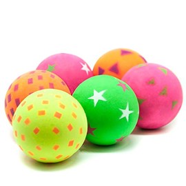 6 X Dog Balls 6cm Rubber Ball Soft in Touch Sponge HIGH BOUNCE Floating Small Medium Breed Dog Toys Interactive Rolling Rubber Balls for dogs (6 Balls)