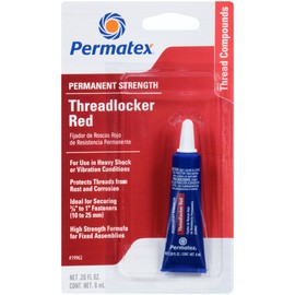 Permatex 19962 Permanent Strength Threadlocker Red, 6 ml Tube