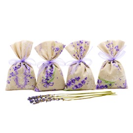 Lavender Bags Hand Sewn in Germany with 15 g Lavender Flowers from Provence 9 x 15 cm (9 x 15 cm, Grey, Pack of 4)