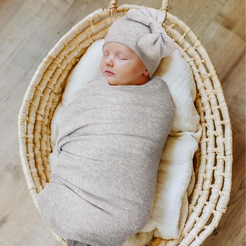 DRESHOW BQUBO Newborn Receiving Blankets Cotton Warm Sleepsack with Mittens