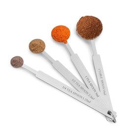 ONEKOO 7 Inches Long Handle Measuring Spoons Set, Premium Stainless Steel Metal Spoon, Tablespoon & Teaspoon & Coffee Scoop , for Accurate Measure Liquid or Dry Ingredients, for Cooking Baking