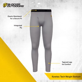 Scent Blocker Shield Series Koretec Tech Weight Pants for Men, Base Layers for Men - Light Grey (Medium)