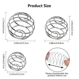 HUUPRO Shaker Balls for Protein Shakes - 6PCS 3 Sizes 304 Stainless Steel Mixing Balls for Whisk Milk shake Salad Dressing Mixer Reusable Cup Blending Bottle Ball Drinking Mixing Hot or Cold Beverages