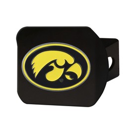 FANMATS 22688 Iowa Hawkeyes Black Metal Hitch Cover - 3D Color Emblem
