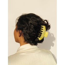 Faeves By Céleste Yellow Rhinestone Hair Clip, Claw Clip For Thick & Thin Hair, Strong Hold, Non-Slip, Hair Accessory