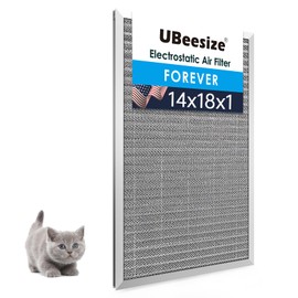 UBeesize 14x18x1 Air Filter HVAC AC Furnace Filter,MERV 8,Reusable Washable, Lasts a Lifetime,Permanent Air Filter,Breathe Fresher,Home And Office(Actual Size:13.74x17.83x0.8Inch)