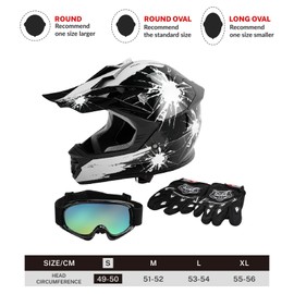 DOT Youth Kids ATV Motocross Offroad Street Helmet Full Face Motorcycle Off-Road ATV Helmet Dirt Bike Motocross Helmet+Gloves+Goggles