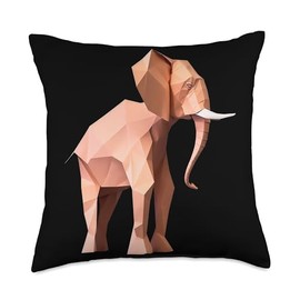 Origami Master Folding Paper Craft Origami Elephant Japanese Art Paper Folding Artist Throw Pillow, 18x18, Multicolor