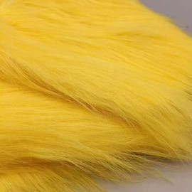 Long Pile Shaggy Faux Fur Fabric Artificial Fur Patches Fabric Cuts Plush DIY Handmade Crafts Supplies For Crafting Sewing Costume Seat Cushion Pad Chair Cover (Size:1.7x0.5m/66.9x19.6in,Color:Yellow)