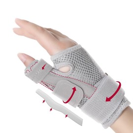 LHMNLU Correa para la muñeca Soporte metálico para el pulgar, férula ortopédica ajustable para el pulgar y la muñeca, adecuada para artritis, tendinitis del túnel carpiano y esguinces del pulgar, adecuada para hombres y mujeres (gris)