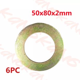 Unbranded 6pc 50mm x80mm x2mm Bucket Pin Shim Iron Excavator