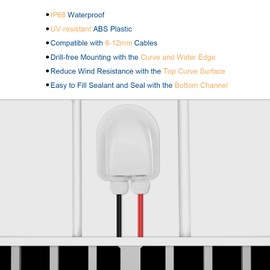 Restmo IP68 Waterproof Solar Cable Entry Gland, Weather Resistant Dual Cable Entry Housing for Solar Panels of RV, Caravan, Marine, Boat, Cabin, White