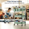 YASONIC 3-Tier Rolling Cart, Green, 66 Pounds Capacity, Mesh Storage