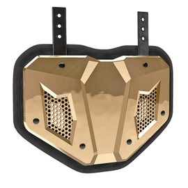 LeCool Football Back Plate - Lower Back Protection for Shoulder Pads - Hard Shell and Contoured Foam, Youth to Adult(Chrome Glod)