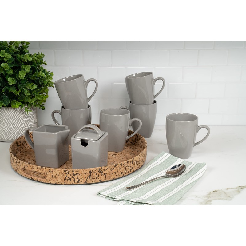10 Strawberry Street Nova Square 40 pc Dinnerware Set, Gray