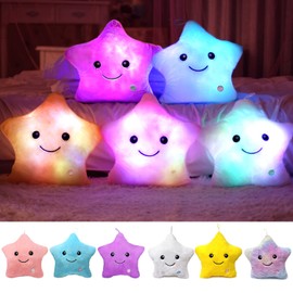 Kyduu Light Cushion, Star LED, LED Cushion, LED Cushion Star, Luminous Children's Cushion, Star Cushion, Luminous Star Cushion, Luminous Star Cushion, LED Star Cushion, Decorative Cushion LED (Blue)