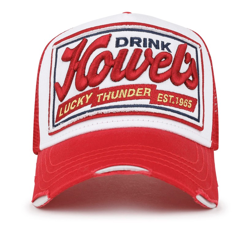 ililily Premium Howels Embroidery Vintage Baseball Cap Distressed Trucker Hat,