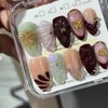MAGLFELL Press On Nails -Purple, Handmade Medium Almond Fake Nails,