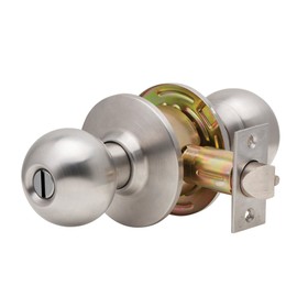 Dexter Commercial Hardware C2000-PRIV-B-630 Grade2 Privacy Lock with Ball Knob Trim, 630, Satin Stainless Steel, 2 3/4" Backset