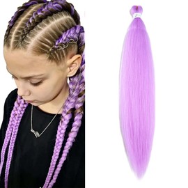 BALINGHAIR Braiding Hair Pre-Stretched Kanekalon High Temperature Synthetic Fiber Braid Hair Light Purple (A36-1Pack)