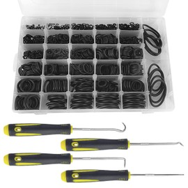 1450 Pieces O Ring Assortment, 32 Sizes O Ring, NBR Nitrile Rubber Seals Sealing Rings with 4 Pick and Hook Tools, for Pipes, Taps, Pipes, Cars (Black)
