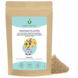 IDDA Herbal Mariendistelsamen Pulver (1kg), Mariendistel Samen gemahlen, 100% Natrliches und reines Mariendistelpulver, Vegan