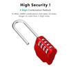 Zhege Red Long Shackle 4 Digit Combination Padlock for Gate,