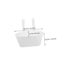 Abaodam 2pcs Metal Iron Hanging Flower Pots for Balcony Railing Planter Rustic Decorative Buckets for Succulents for Outdoor Porch and Garden Decor with Hooks