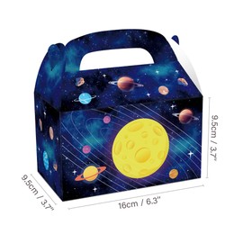 SINGOMON 12PCS Outer Space Party Favor Boxes Gable Boxes Space Candy Boxes Space Gift Boxes Goodie Boxes Treat Boxes for Kids Birthday Decorations, Space Theme Party Decorations, Outer Space Party Decorations, First Trip Around the Sun Birthday Decoratio