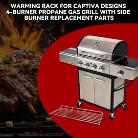 Warming Rack for Captiva Designs GR001 4-Burner Propane Gas BBQ Grill