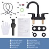Matte Black Bathroom Faucet 3 Hole, 4 Inch 2 Handle