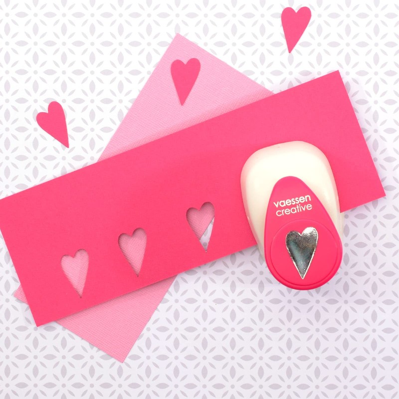 Vaessen Creative 21435-011 Craft Paper Punch Medium, Long Heart, for