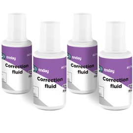 Enday Liquid Correction Fluid Pack of 4, White Fluid .7 fl. Oz. / 20 ml Multi-Purpose Smooth Corrector for school, Office, and Home – by Enday