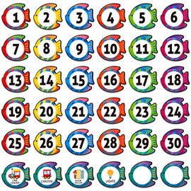 WhatSign 36Pcs Line up Spots for Classroom Floor Numbers Stickers for Classroom Lining up Floor Dots Decals Line up Numbers for Classroom Floor Preschool Kindergarten Back to School Supplies