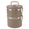 Insulated Food Container 304 Stainless Steel PP Stackable Portable Round