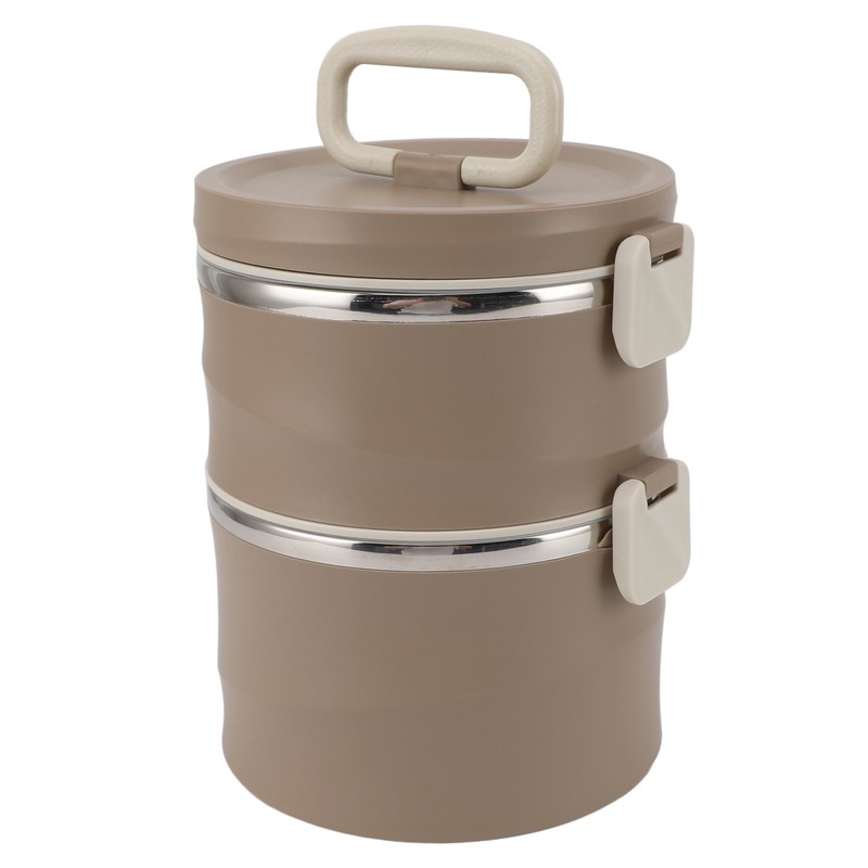 Insulated Food Container 304 Stainless Steel PP Stackable Portable Round