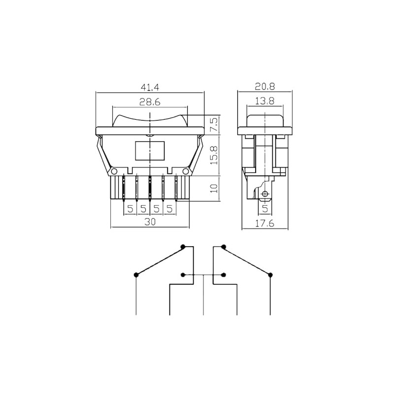 WITTKOWARE Car Window Regulator Button with Arrow Symbols (DC Motor