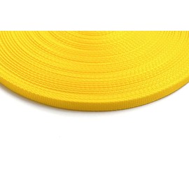13mm Polypropylene Webbing Heavy Duty Strap For Backpacks Belts Handles Bags Straps Dog Leads (10 Metres, Yellow)