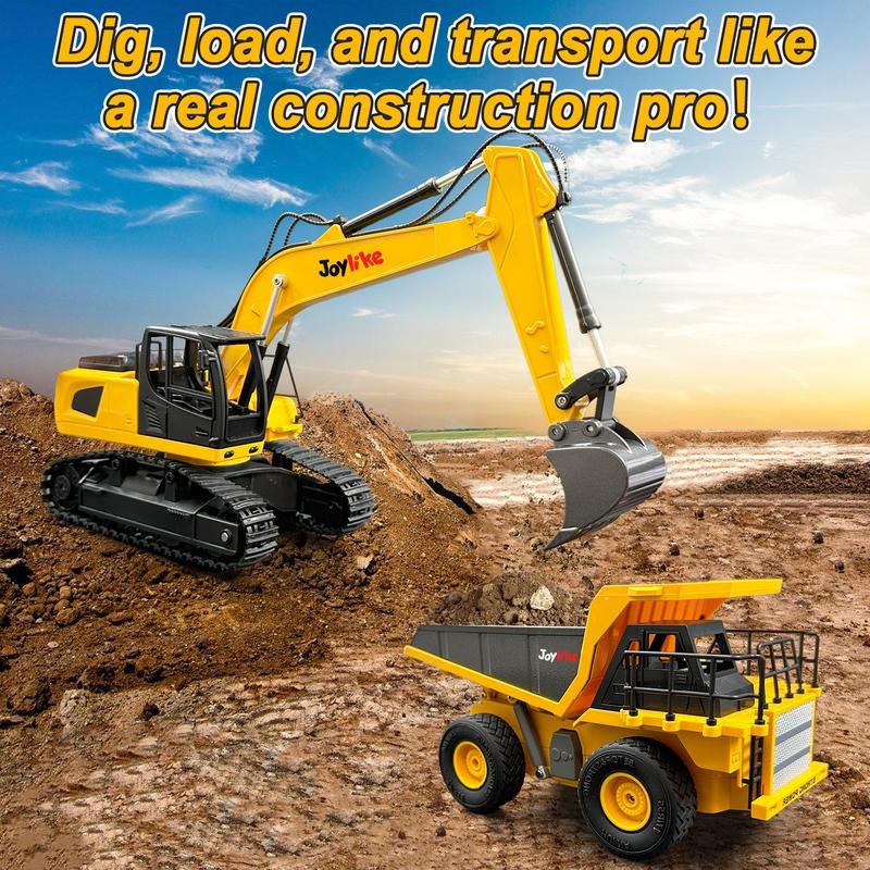 Remote Control Alloy Excavator and Truck, best gift for boys,