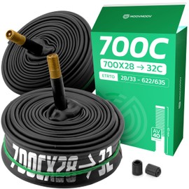 Bicycle Inner Tube 700Cx28-32 (ETRTO 28/32-622) x2 - Schrader Valve 40 mm - Compatible with Road Bike/Gravel Bike 28 Inch - High Resistance and Elasticity MOOVMOOV