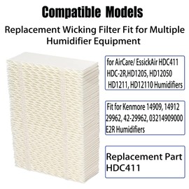 FZCSZJFR HDC411 Super Wick Humidifier Filter Replcement for AirCare/Essick-Air EA1201 HD1205 EA1208 HD1211 HD12110, for Kenmore 14909 14912 Humidifiers Wicking Filters (3 Pack)